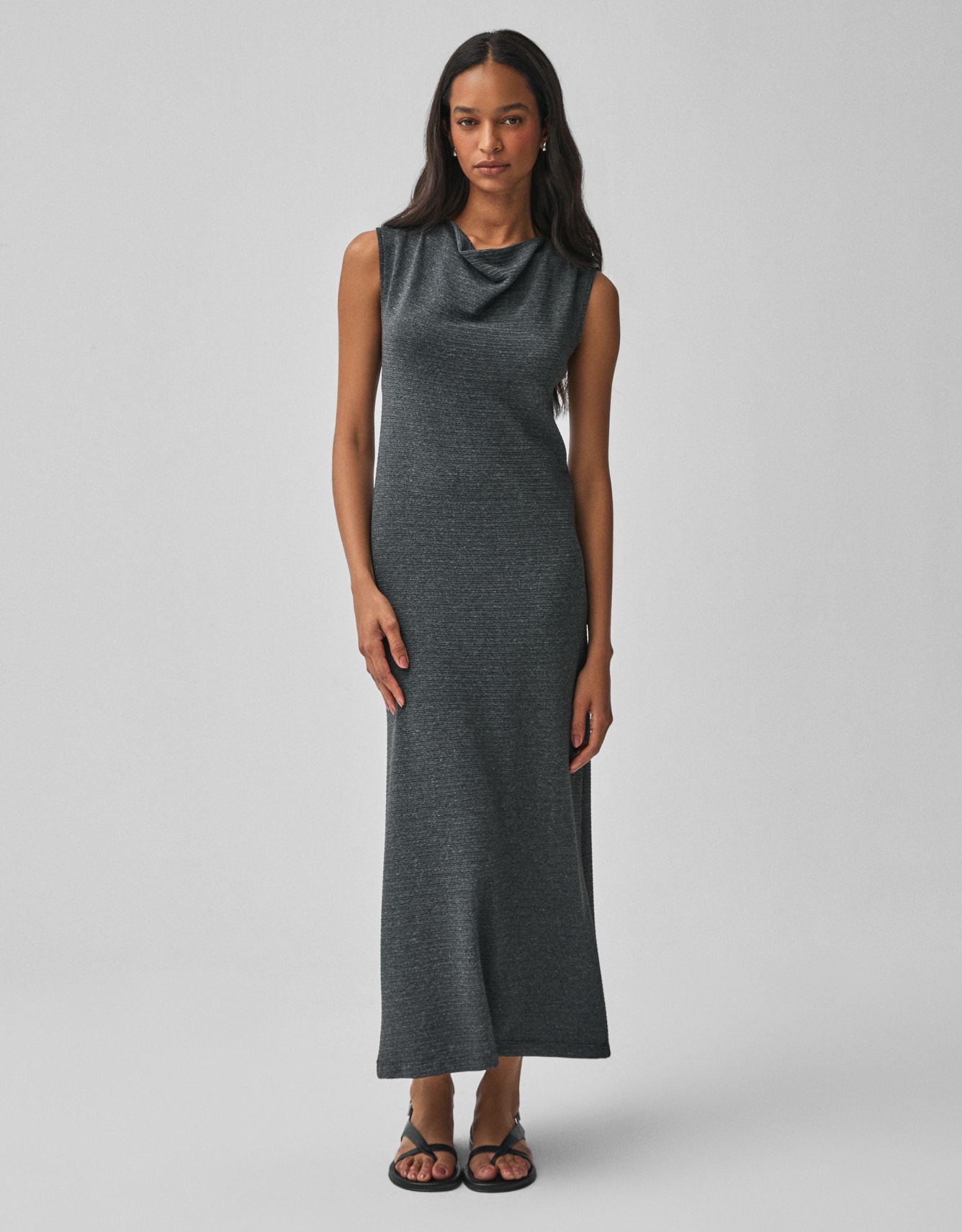 Vestido Malha Textura Mescla