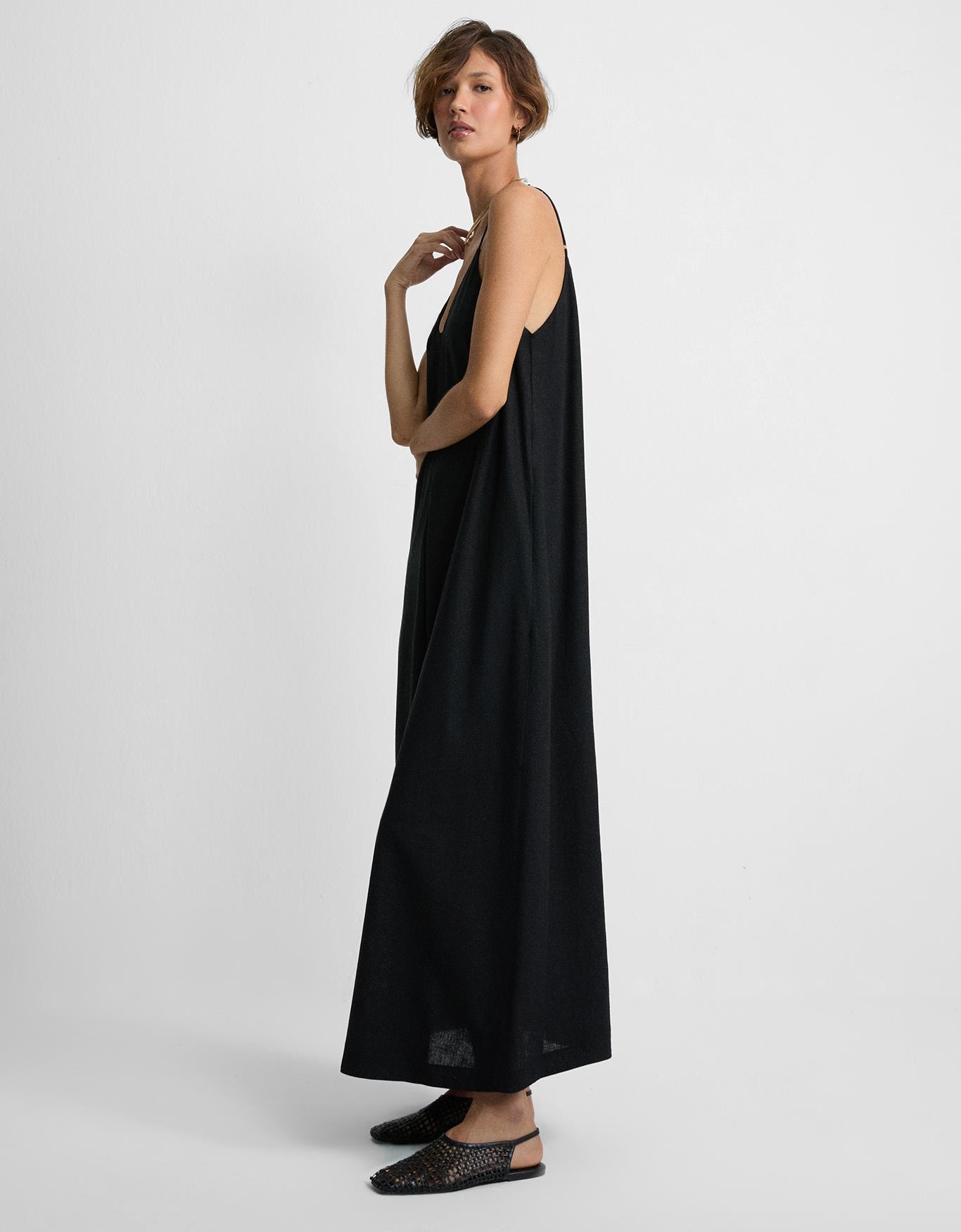 Vestido Midi Com Prega