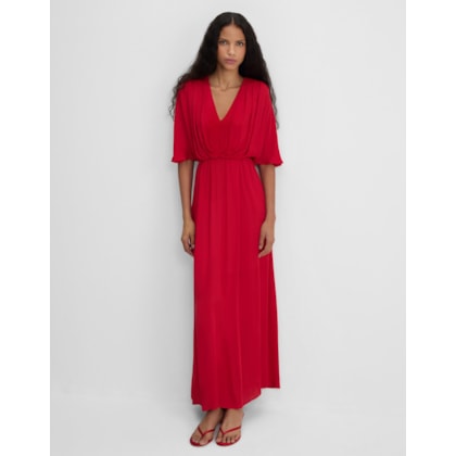 Vestido Midi Com Pregas