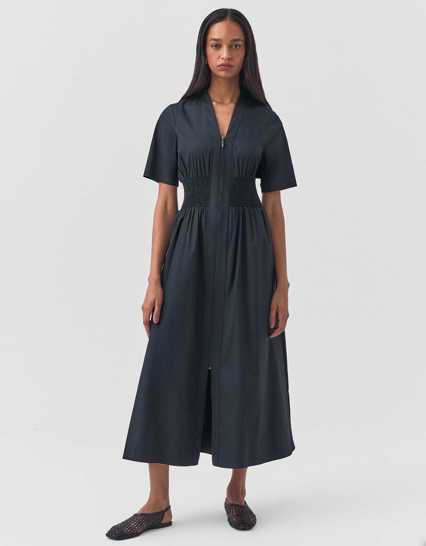 Vestido Midi Com Ziper