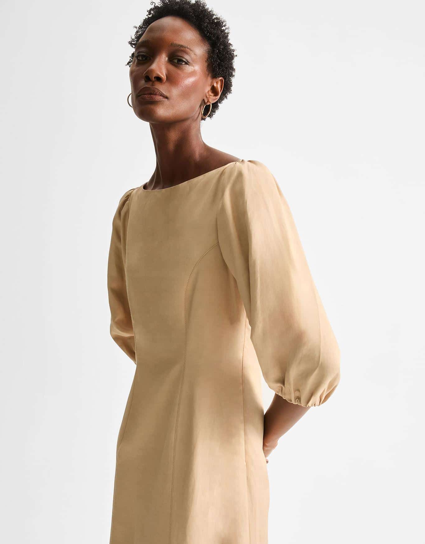 Vestido Midi Decote Canoa