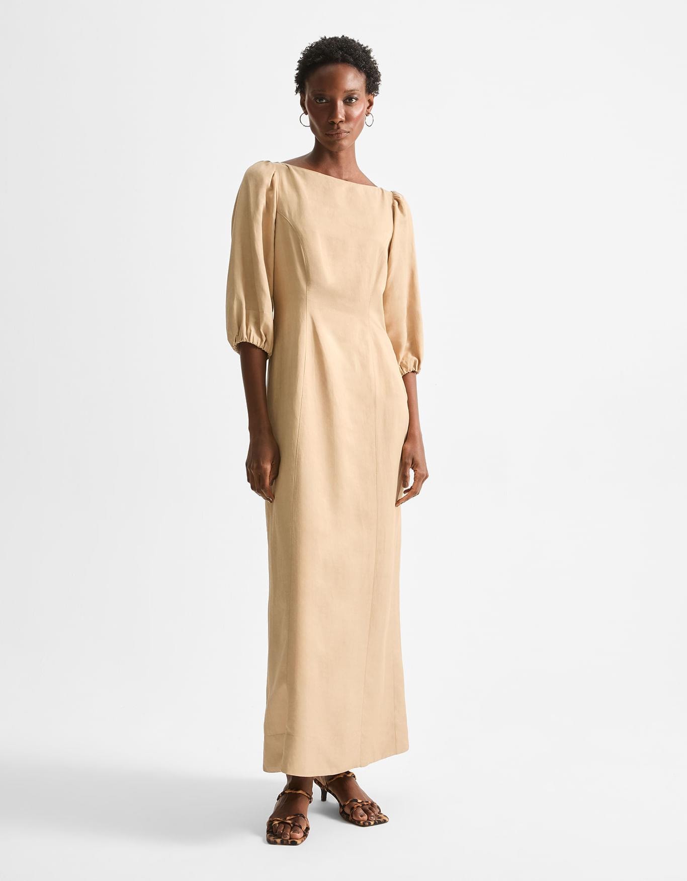 Vestido Midi Decote Canoa