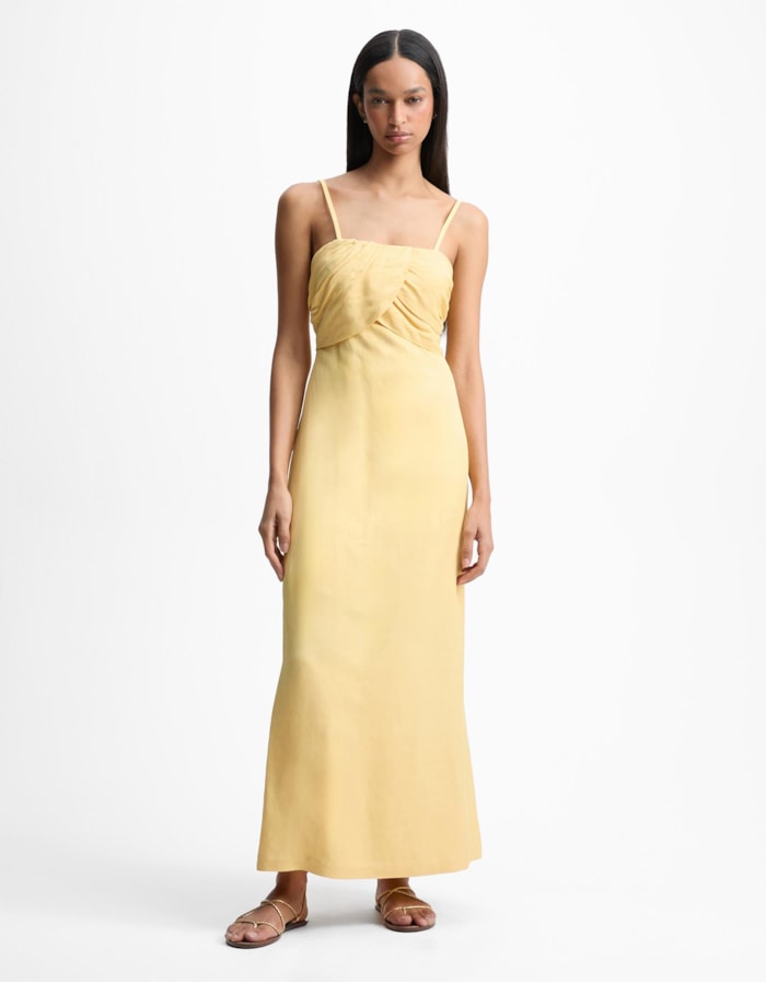 Shoulder — Vestido Midi Drapeados Busto