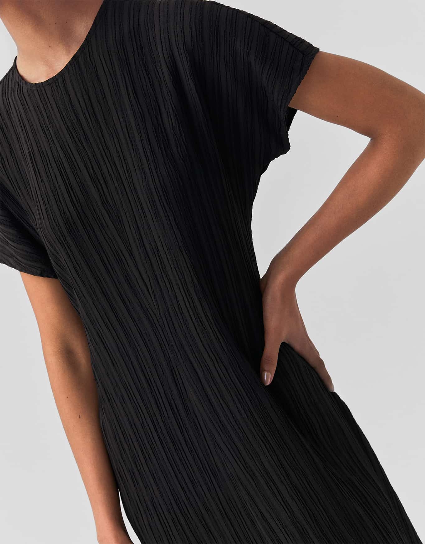 Vestido Midi Evasê Texturizado