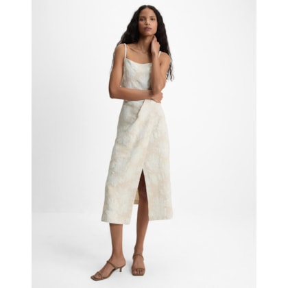 Vestido Midi Jacquard Natural