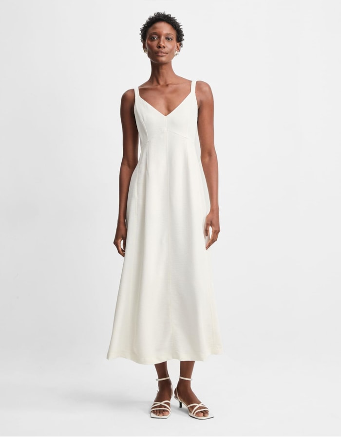 Vestido Midi Pespontado