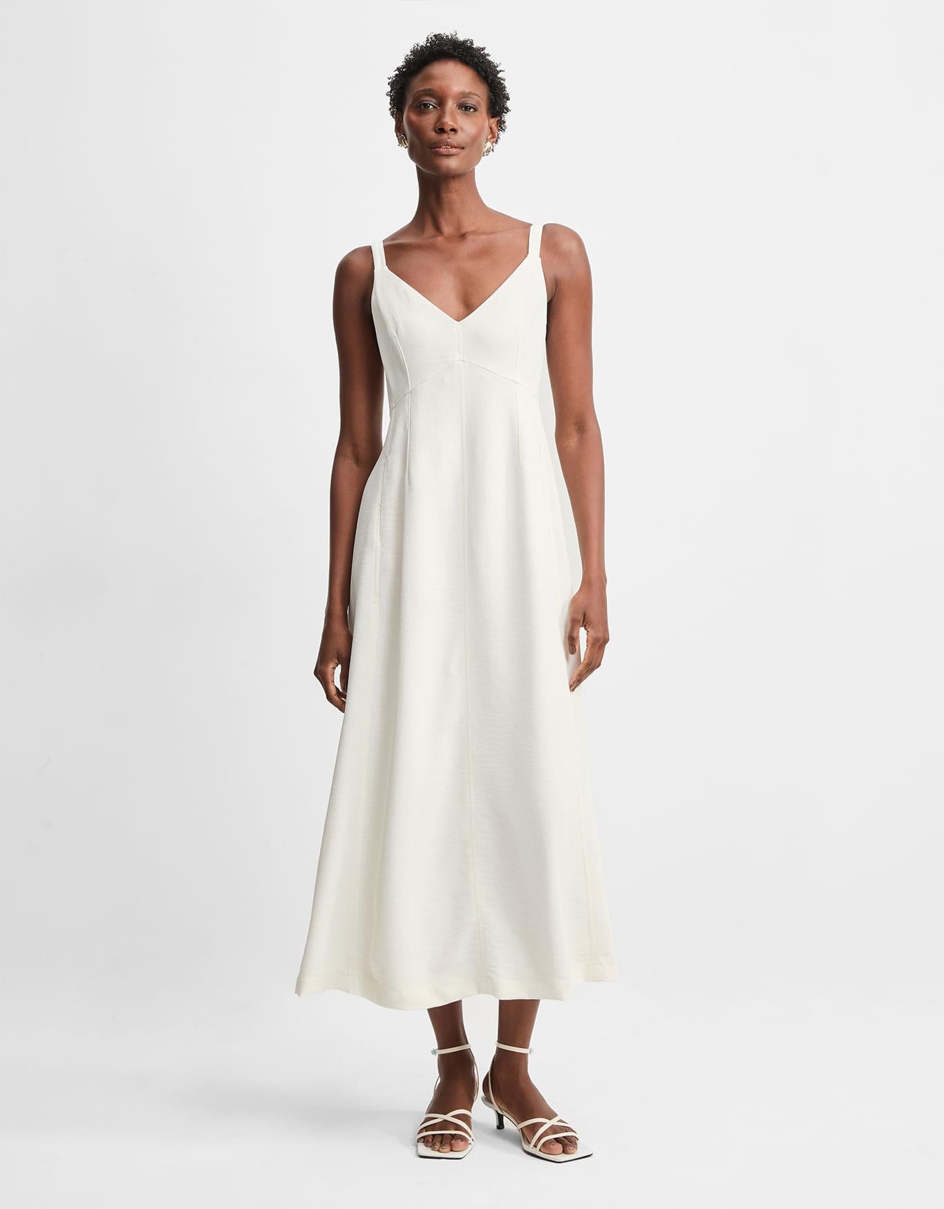 Vestido Midi Pespontado