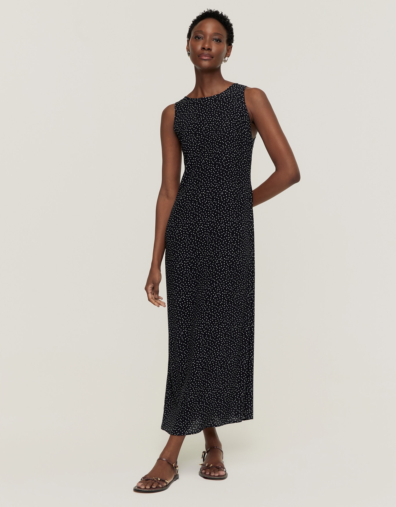 Vestido Midi Poá Pb Preto
