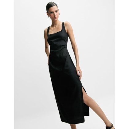 Vestido Midi Pregas