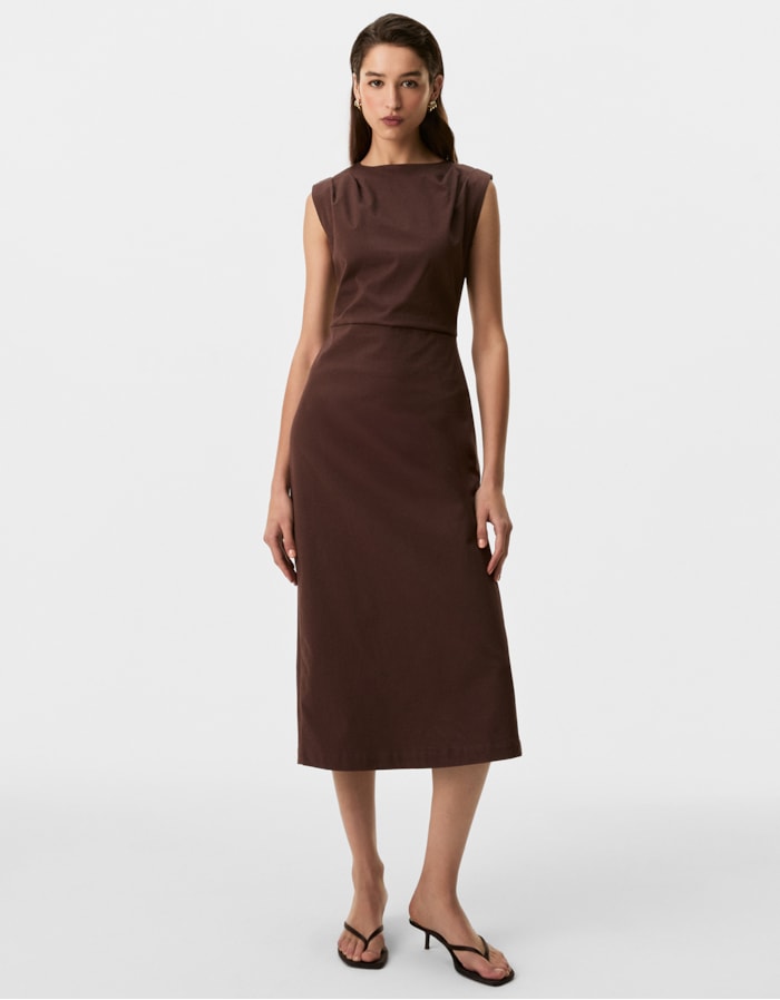Shoulder — Vestido Midi Pregas