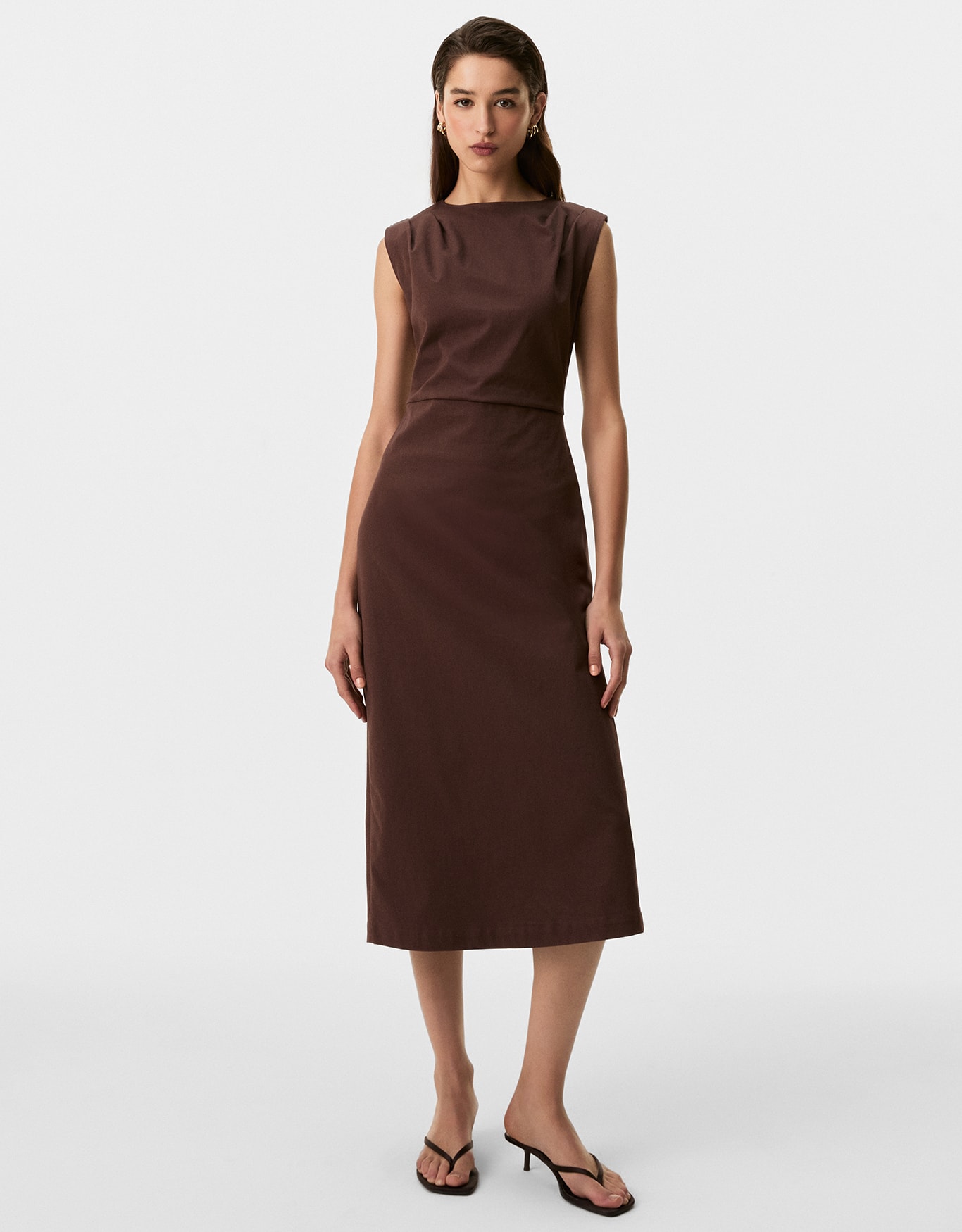 Vestido Midi Pregas
