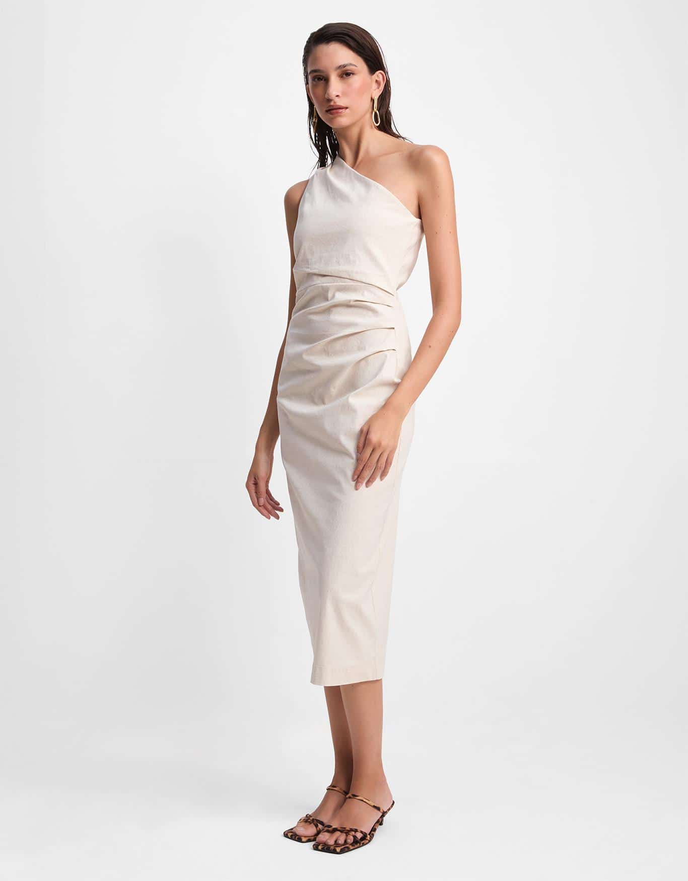 Vestido Ombro Só Com Linho 360