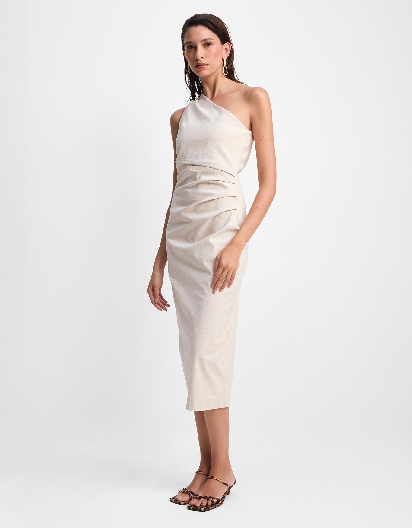 Vestido Ombro Só Com Linho 360