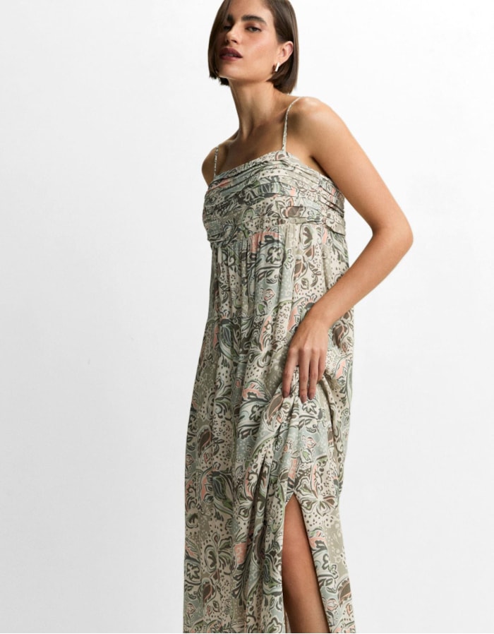 Vestido Paisley Areia