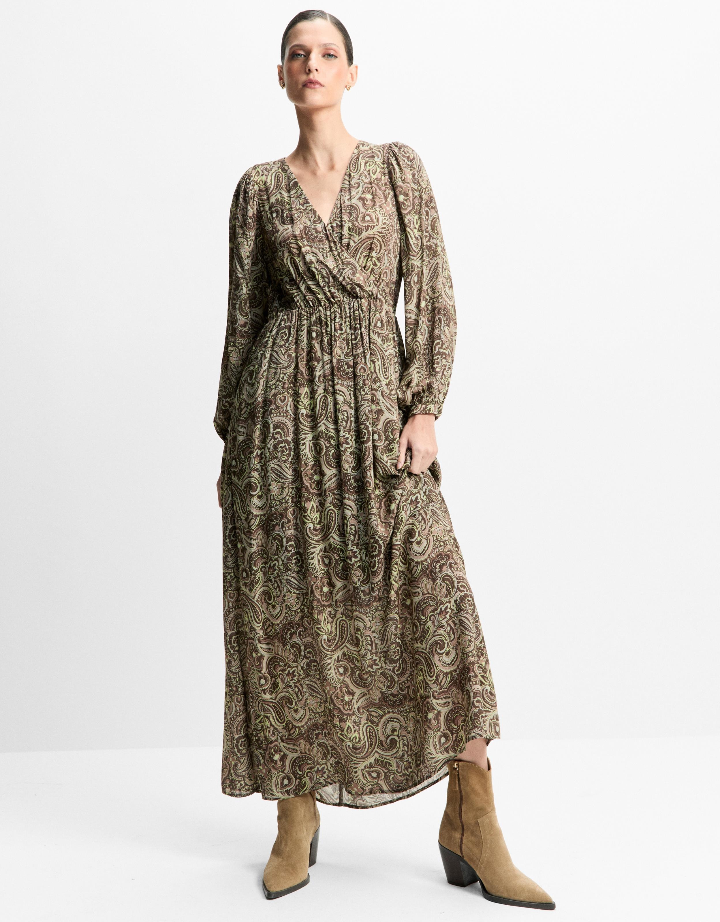 Vestido Paisley Grafite