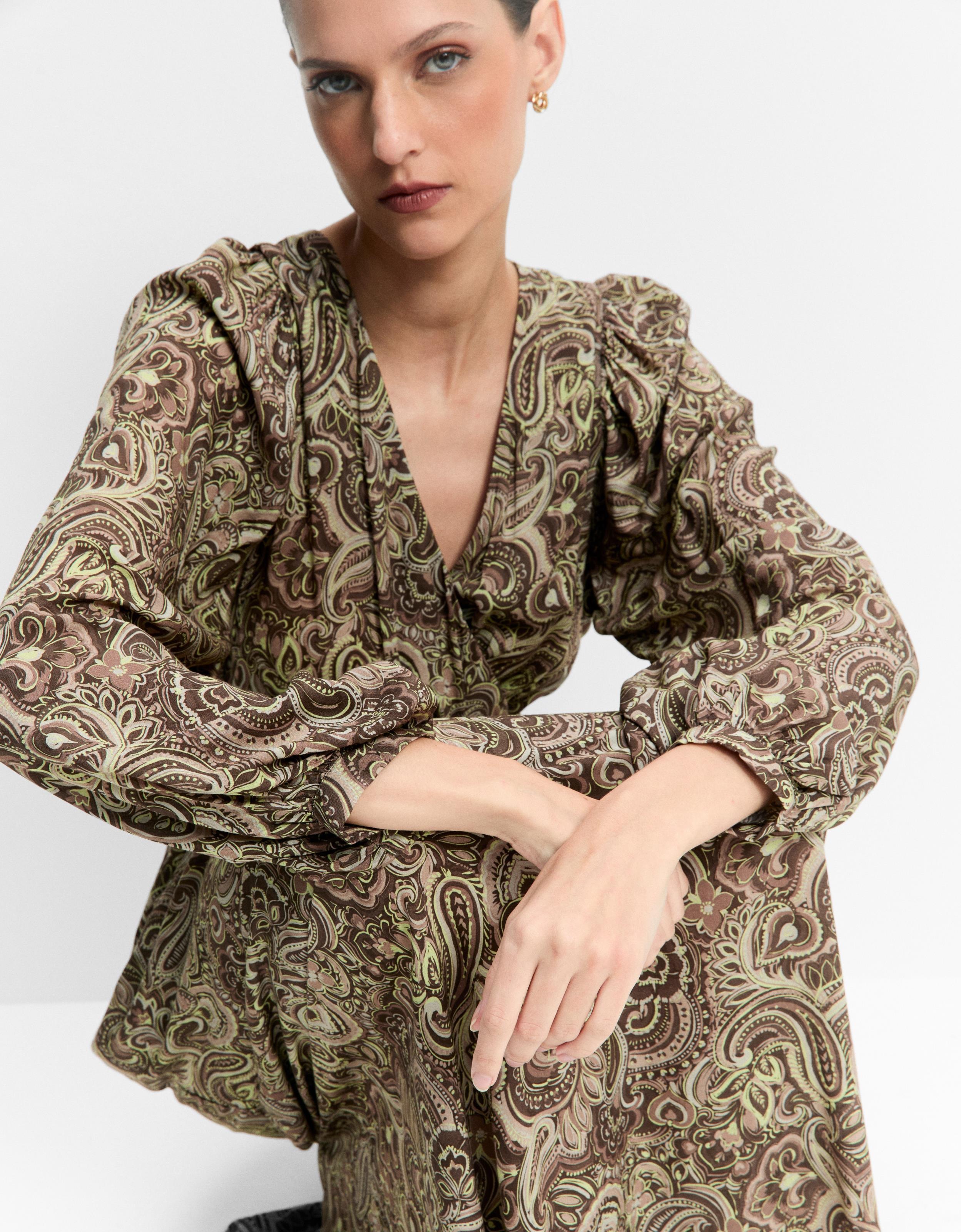 Vestido Paisley Grafite