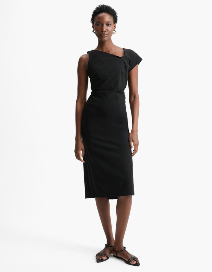 Vestido Pregas Lateral