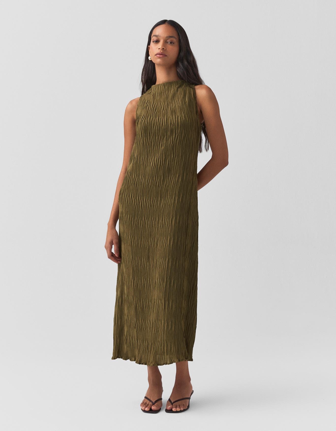 Vestido Texturizado Reto