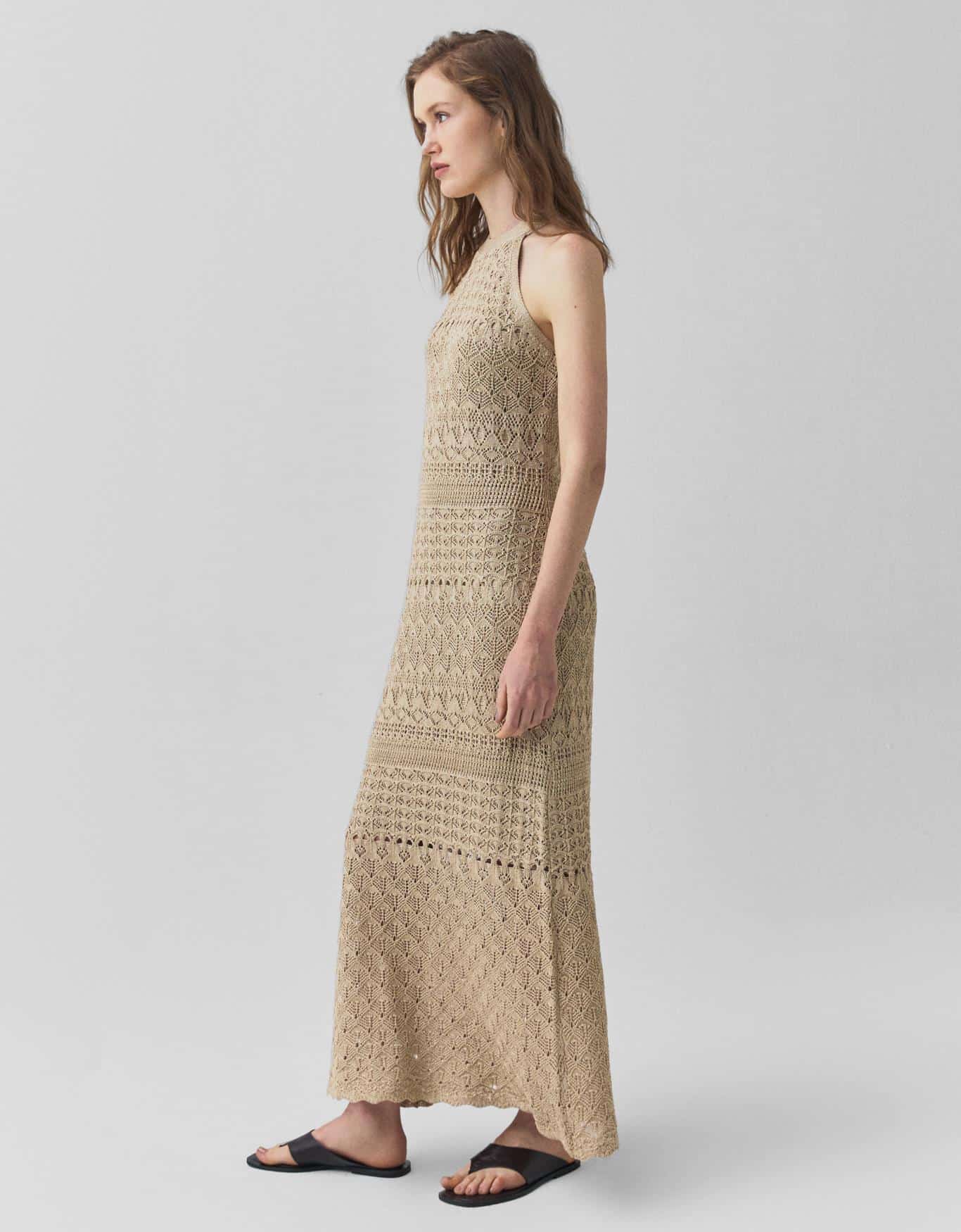 Vestido Tricot Dourado