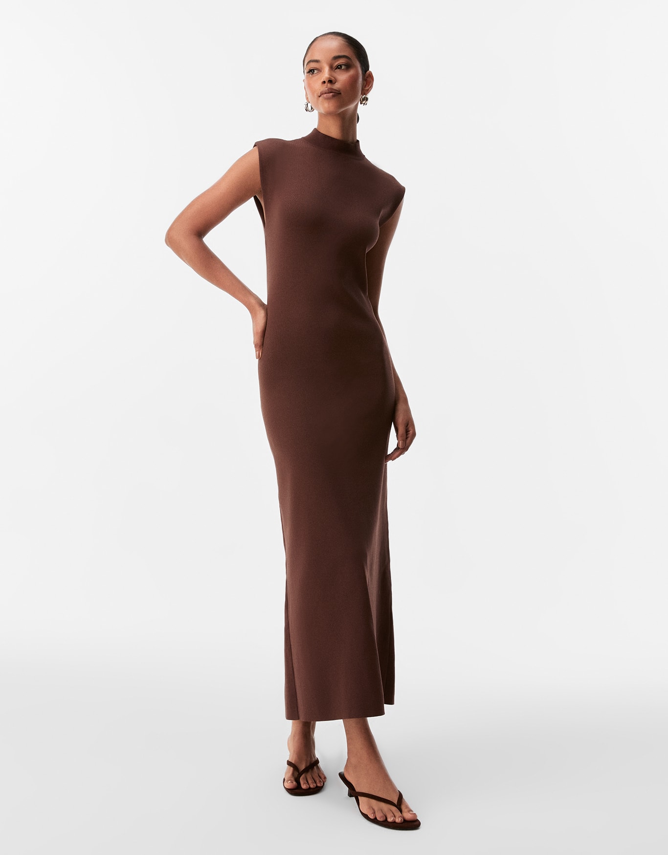 Vestido Tricot Gola Alta