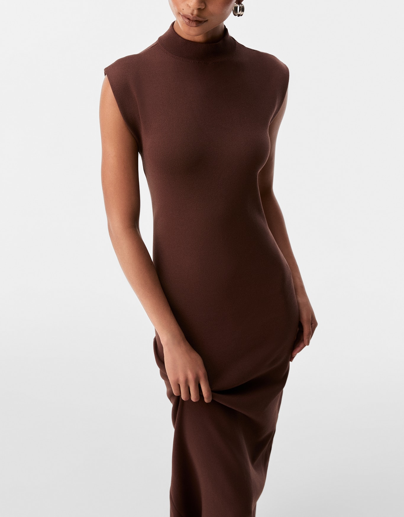 Vestido Tricot Gola Alta