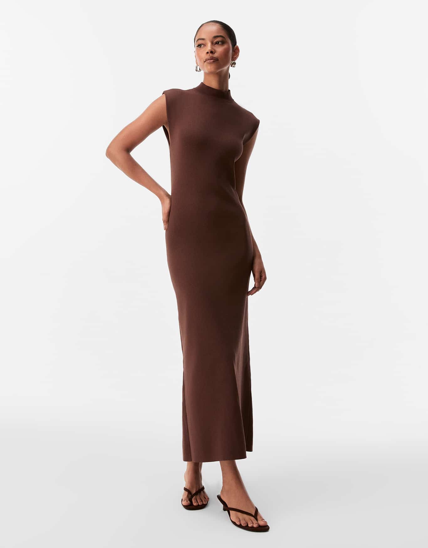 Vestido Tricot Gola Alta