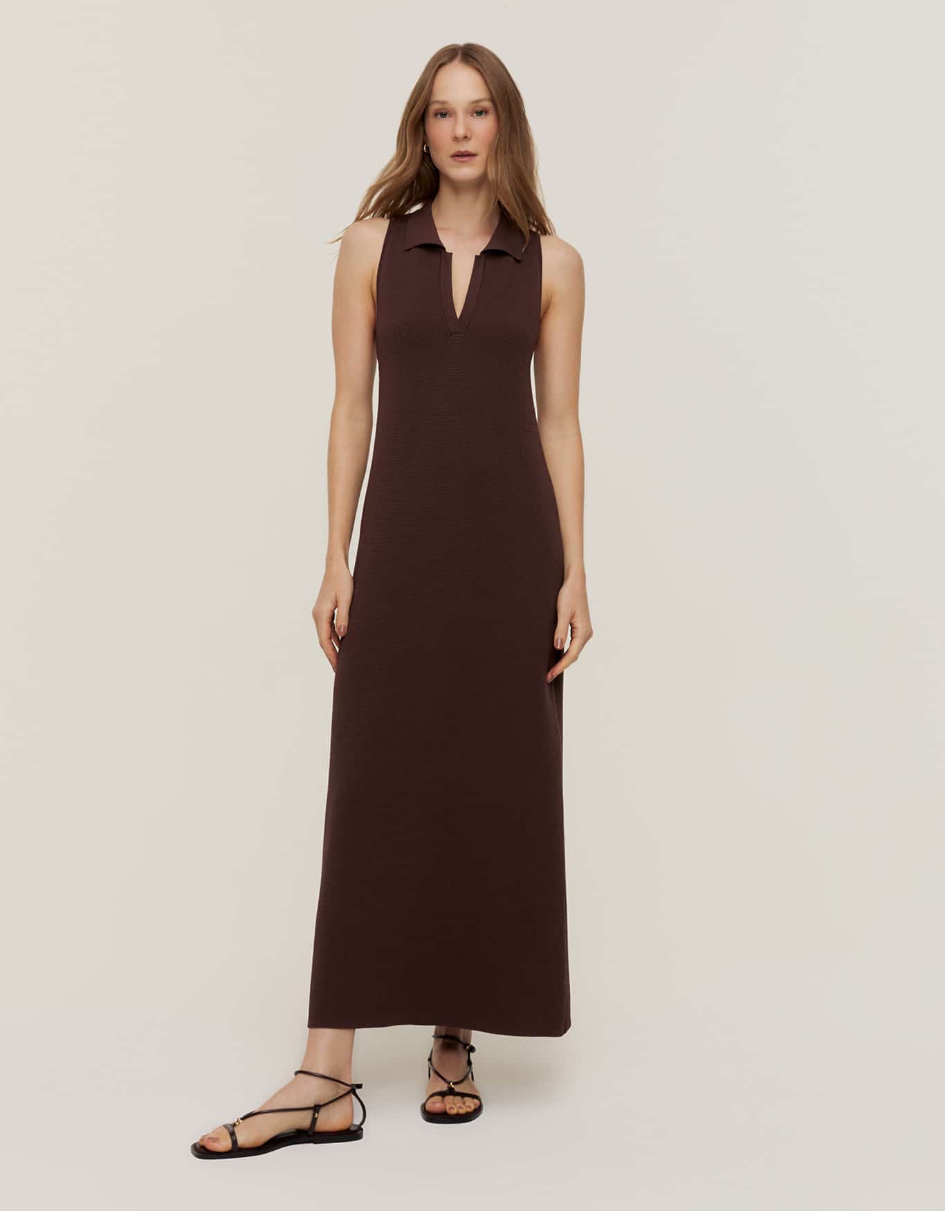 Vestido Tricot Polo Midi