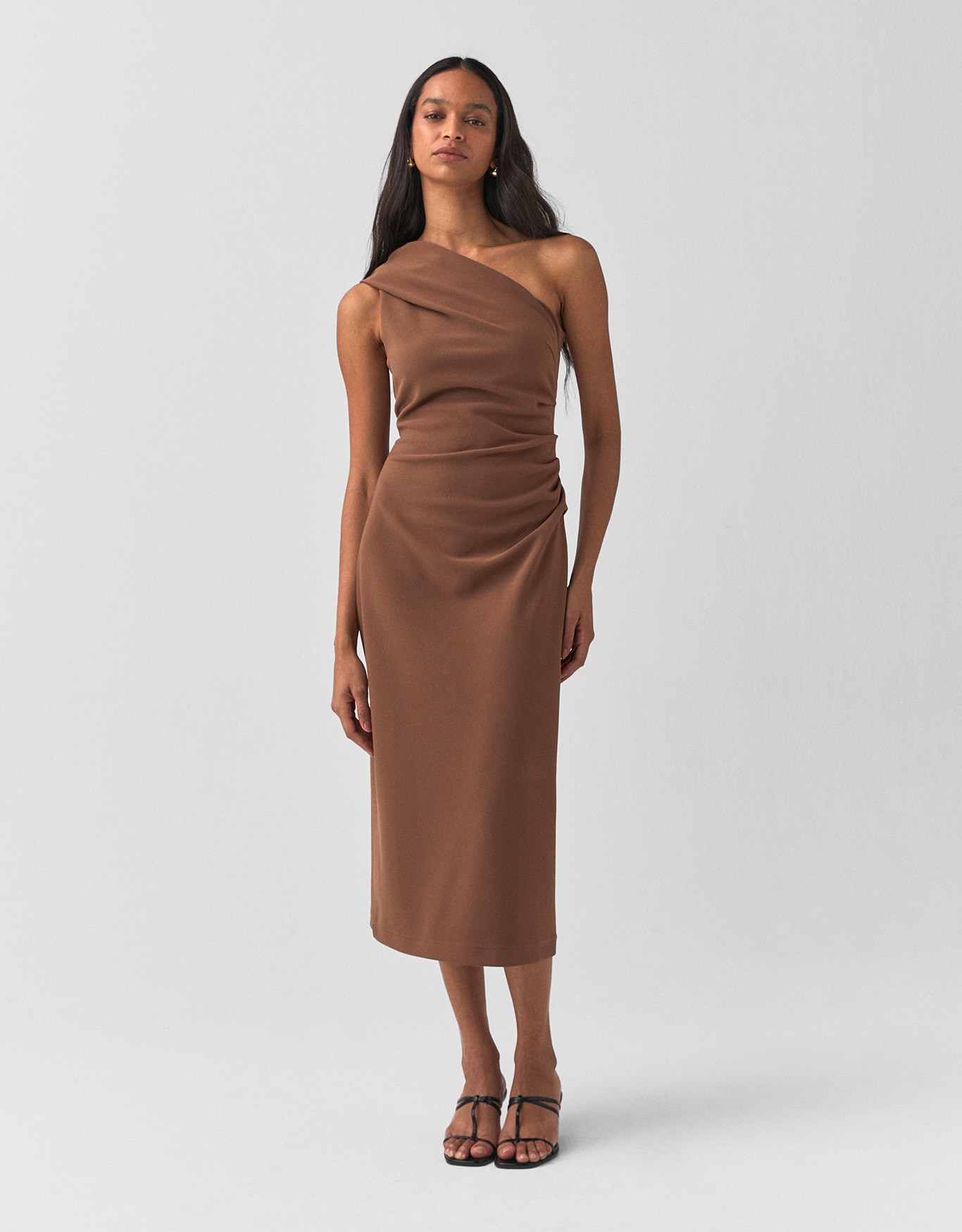 Vestido Um Ombro Só Crepe 360